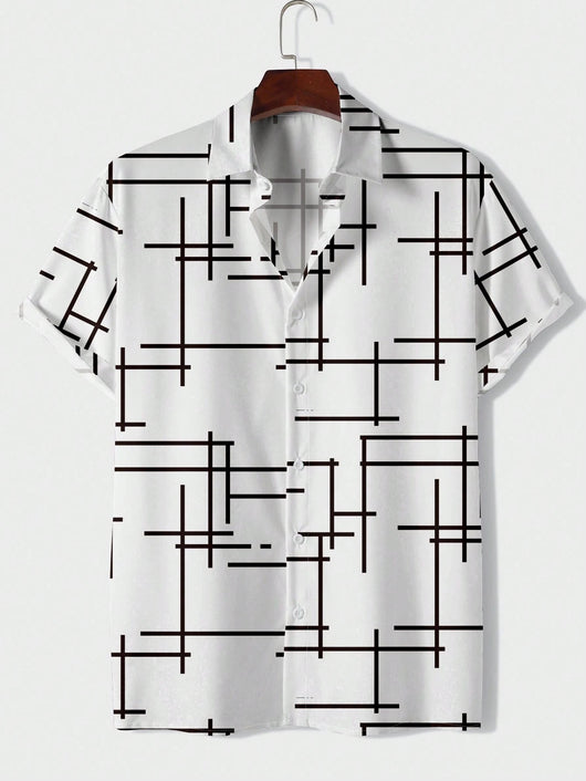 Camisa Casual de Hombre con Rayas Estampadas - Image 23