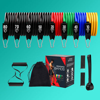 Set de 11 Piezas de Bandas Elásticas de Látex TPE para Fitness en Casa - Image 9