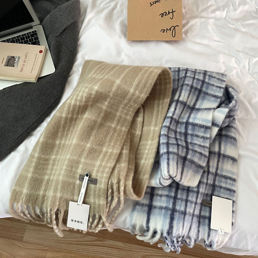 Bufanda de Cuadros Vintage para Otoño Invierno - Estilo Clásico para Mujer - Image 4