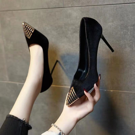 Tacones Altos Puntiagudos con Punta Metálica - Diseño Versátil y Elegante - Image 2