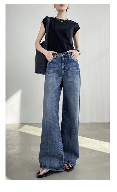 Jeans Azul Claro Cintura Alta Pierna Ancha Mujer Corte Recto - Image 22