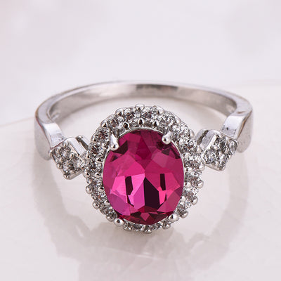 Anillo de Cristal Rojo con Temperamento y Elegancia - Image 4