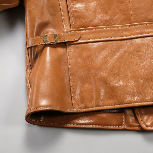 Chaqueta de Cuero para Hombre Solapa Clásica Gamuza Encerada - Image 16