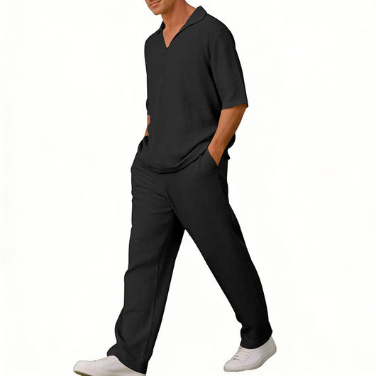 Traje Ejecutivo de Manga Corta con Solapa y Pantalón - Image 25