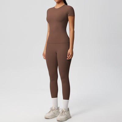Conjunto Deportivo Mujer: Playera y Pantalón Yoga Cintura Alta - Image 28
