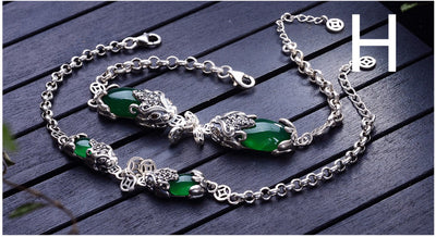 Pulsera de Valentía en Plata con Granate, Calcedonia y Ágata - Image 24