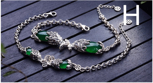 Pulsera de Valentía en Plata con Granate, Calcedonia y Ágata - Image 24