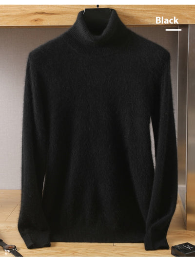 Suéter Pullover de Cuello Alto Holgado en Visón para Hombre - Invierno - Image 33