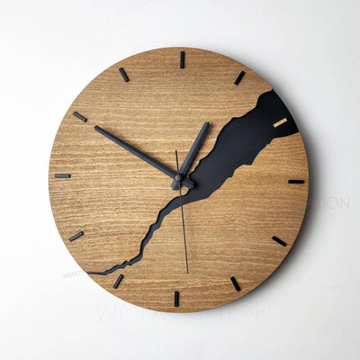 Reloj de Pared de Madera Minimalista con Diseño Agrietado - Image 13
