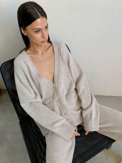 Conjunto de Suéter Holgado Manga Media para Invierno Mujer - Image 21