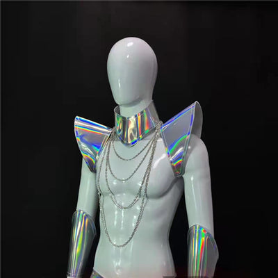 Disfraz Muscle Man con Alas Voladores Plateado Estéreo DS - Image 3