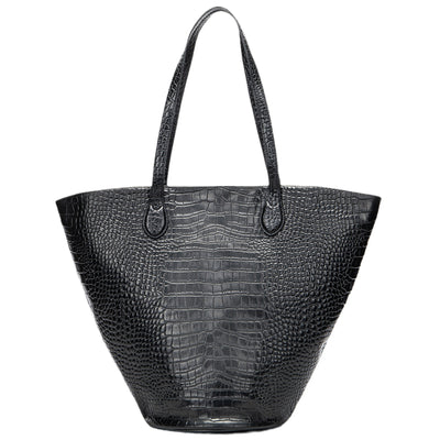 Bolsa Tote Estampado Cocodrilo Gran Capacidad Cilíndrica Diseño Premium - Image 4