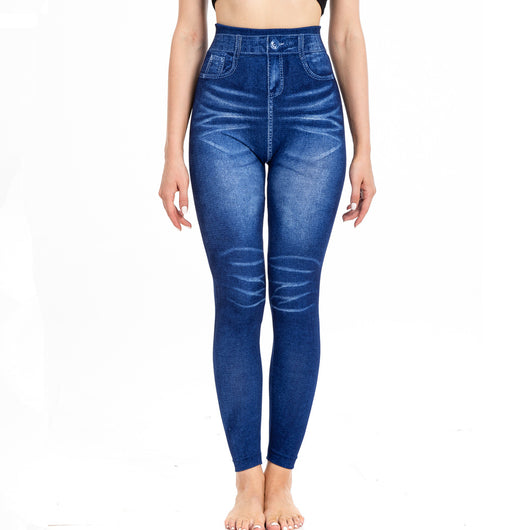 Leggings de Mezclilla Estampados con Pliegues - Comodidad y Estilo - Image 16