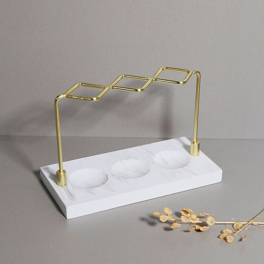 Organizador de Brochas de Maquillaje y Lápices de Cejas con Diseño Marmolado - Image 3