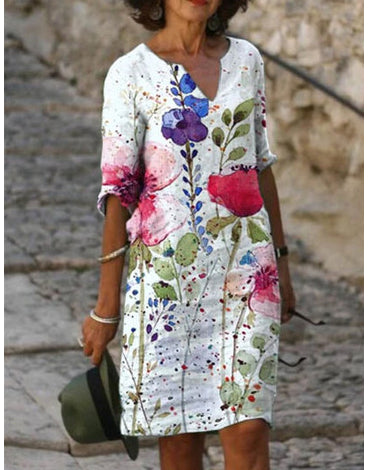 Vestido Vintage con Estampado Retro y Escote en V - Image 12