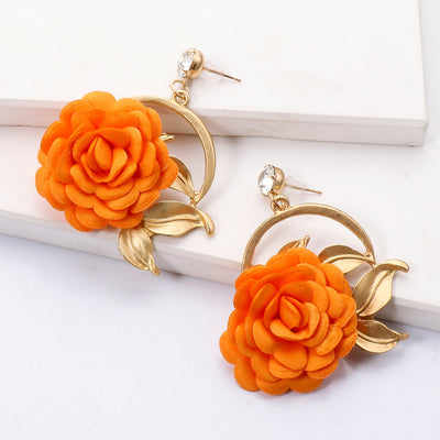 Aretes Colgantes de Tela Floral - Image 22