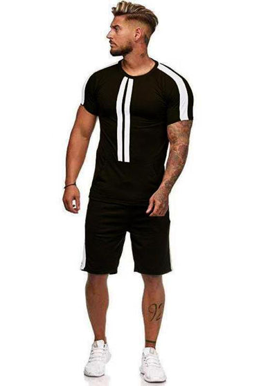 Conjunto Deportivo Hombre Rayas Casual - Shorts y Camiseta Europeo Americano - Image 5