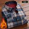 Camisa Cálida Acolchada de Terciopelo para Hombre Talla Grande