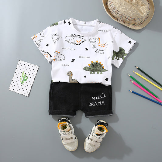 Traje Casual Infantil con Estampado Dinosaurio Completo