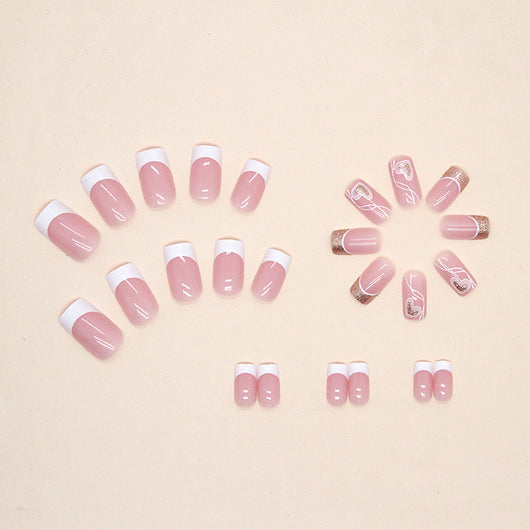 Uñas Postizas Amor Simple - Diseño Dulce y Elegante - Image 3