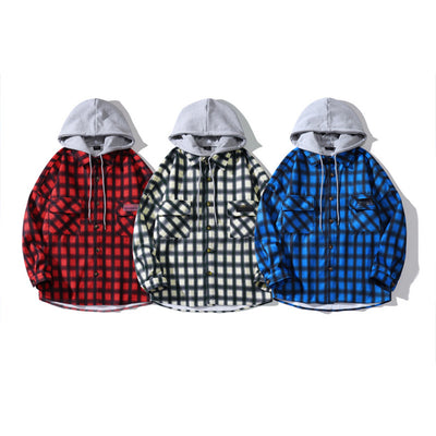 Camisa Casual de Franela a Cuadros Estilo Hong Kong con Forro Térmico