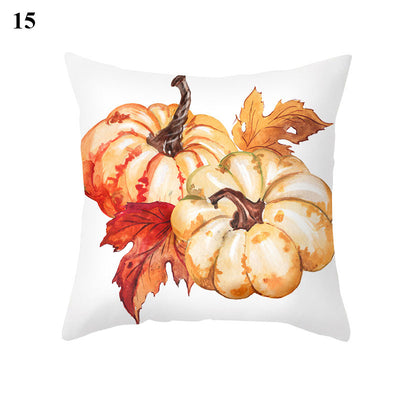 Funda de Almohada Estampado Arce y Calabaza Thanksgiving con Tela Melocotón - Image 14