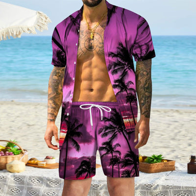 Traje Casual Corto Estampado Digital para Hombre
