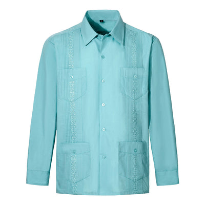 Camisa de Rayas Guayabera Clásica para Hombre - Image 4