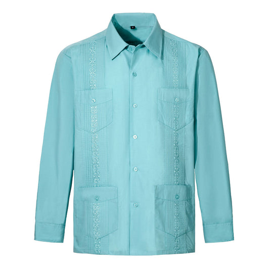 Camisa de Rayas Guayabera Clásica para Hombre - Image 4
