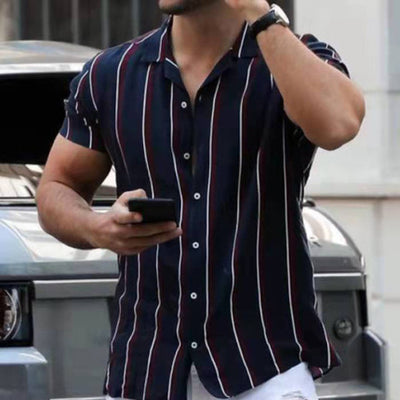 Camisa de Cuello Solapa con Estampado Digital para Hombre