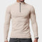 Playera Entrenamiento Cuello Alto Cierre Medio Ajuste Slim Manga Larga Hombre