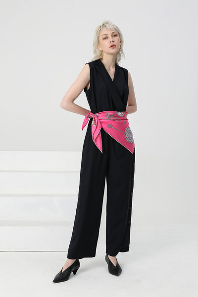 Pañuelo de Seda Estampado Fucsia - Image 6