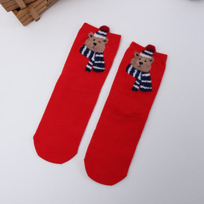 Calcetines Navideños de Algodón Rojo Multicolor para Otoño e Invierno - Image 7