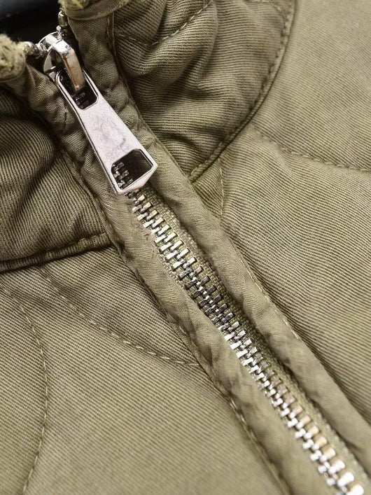 Abrigo de Algodón Liso para Otoño-Invierno con Cordones Ajustables - Image 18