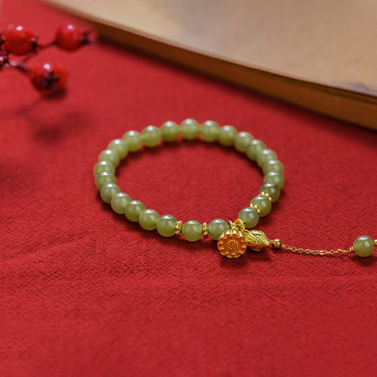 Pulsera de Jade Hotian con Aleación - Armonía y Elegancia - Image 9