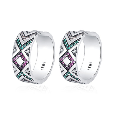 Aretes Tribales Multicolor en Plata 925 Hipoalergénicos para Mujer - Image 7
