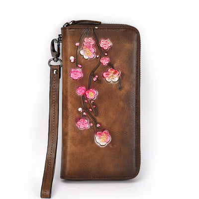 Billetera de Cuero Grabado con Múltiples Compartimentos para Tarjetas - Bolso de Mano para Mujer - Image 7