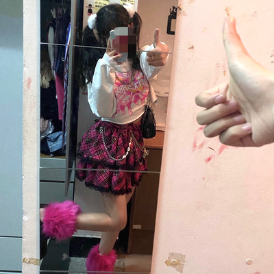 Falda Plisada Harajuku Babes Cuadros Rosa Punk - Image 2