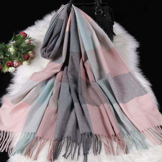 Bufanda de Cachemira Cuadros Británica Doble Faz para Mujer 200x70cm - Image 71