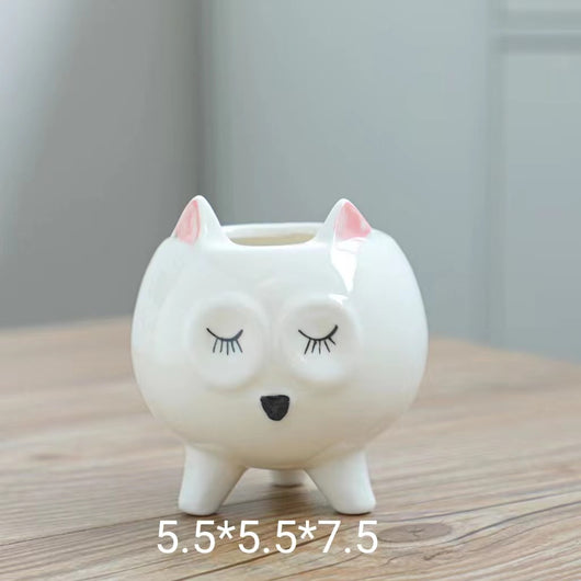 Maceta Decorativa Pintada a Mano con Diseños de Animales para Plantas - Image 19