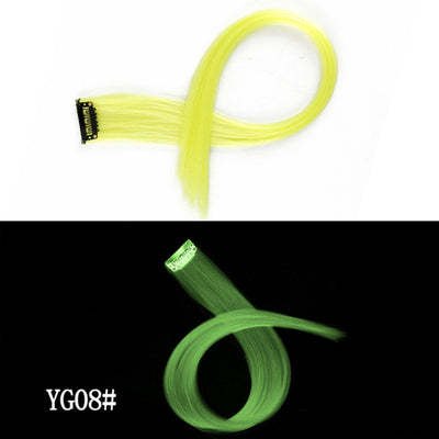 Extensión de Cabello Luminoso con Clip - Mechón Arcoíris 50 CM sin Rastro - Image 9
