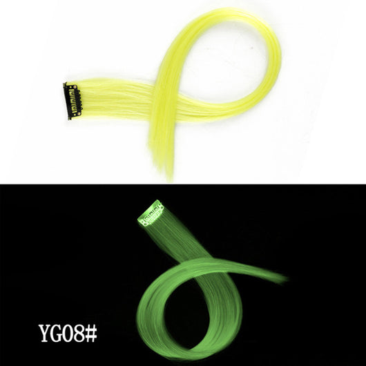Extensión de Cabello Luminoso con Clip - Mechón Arcoíris 50 CM sin Rastro - Image 9
