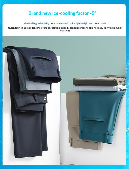Pantalones Casuales Ejecutivos Stretch Rectos Holgados para Hombre - Image 19
