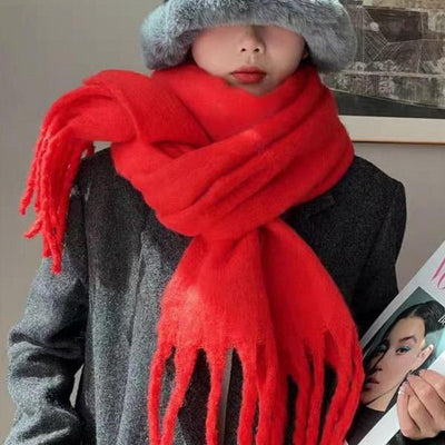 Bufanda de Lana Cálida para Otoño e Invierno - Colores Sólidos Premium - Image 3