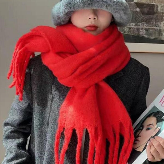Bufanda de Lana Cálida para Otoño e Invierno - Colores Sólidos Premium - Image 3