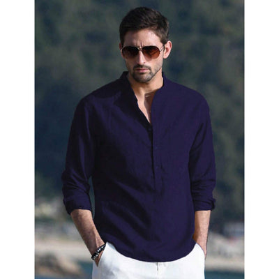 Camisa Casual de Manga Larga Transpirable para Hombre - Image 15