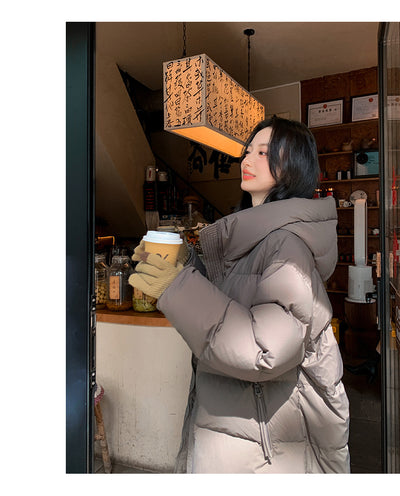 Abrigo Acolchado de Pato Blanco Largo Invierno Diseño Coreano Mujer - Image 26