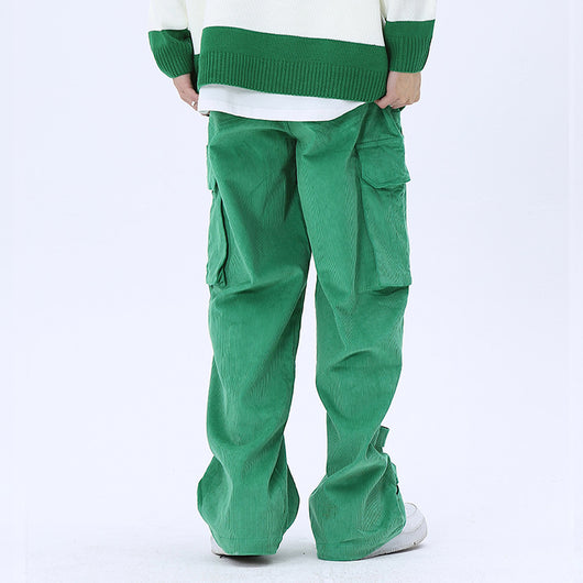 Pantalones de Trabajo Oversized con Bolsillos Grandes y Cintas Laterales - Image 4