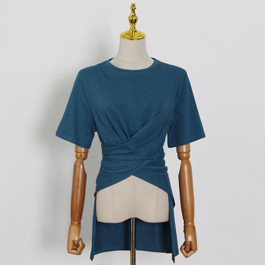 Blusa Casual de Cuello Redondo con Tirantes Irregulares - Image 17