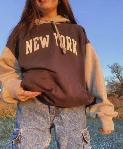 Sudadera con Capucha y Bordado de Letras - Estilo Casual Moderno - Image 8